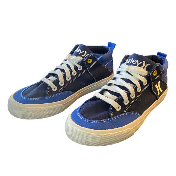 Hurley Roddy Skateboard 2 Tone Blue Mid Top Sneakers Size 5 - Picture 1 of 8